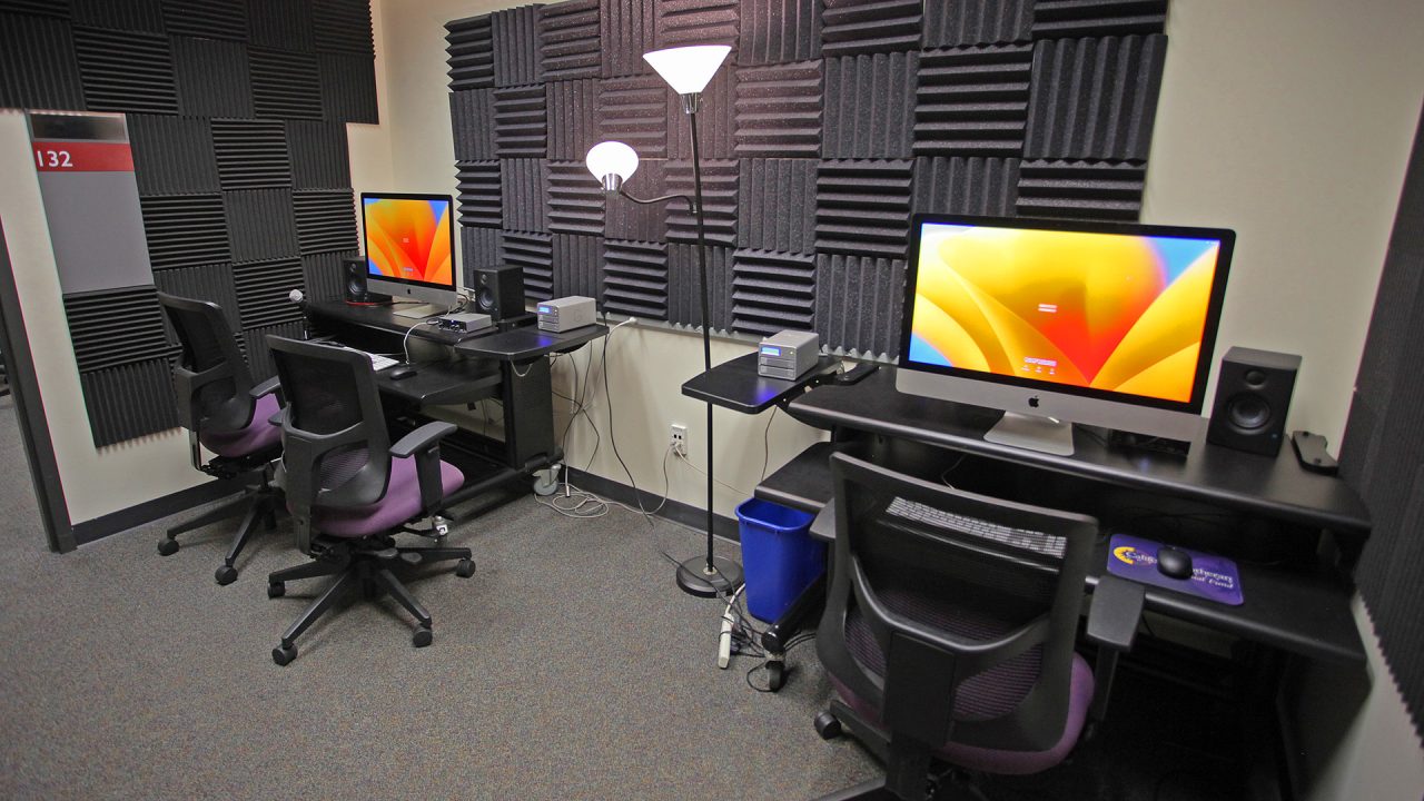 Two editing bays are available next to the TV studio.