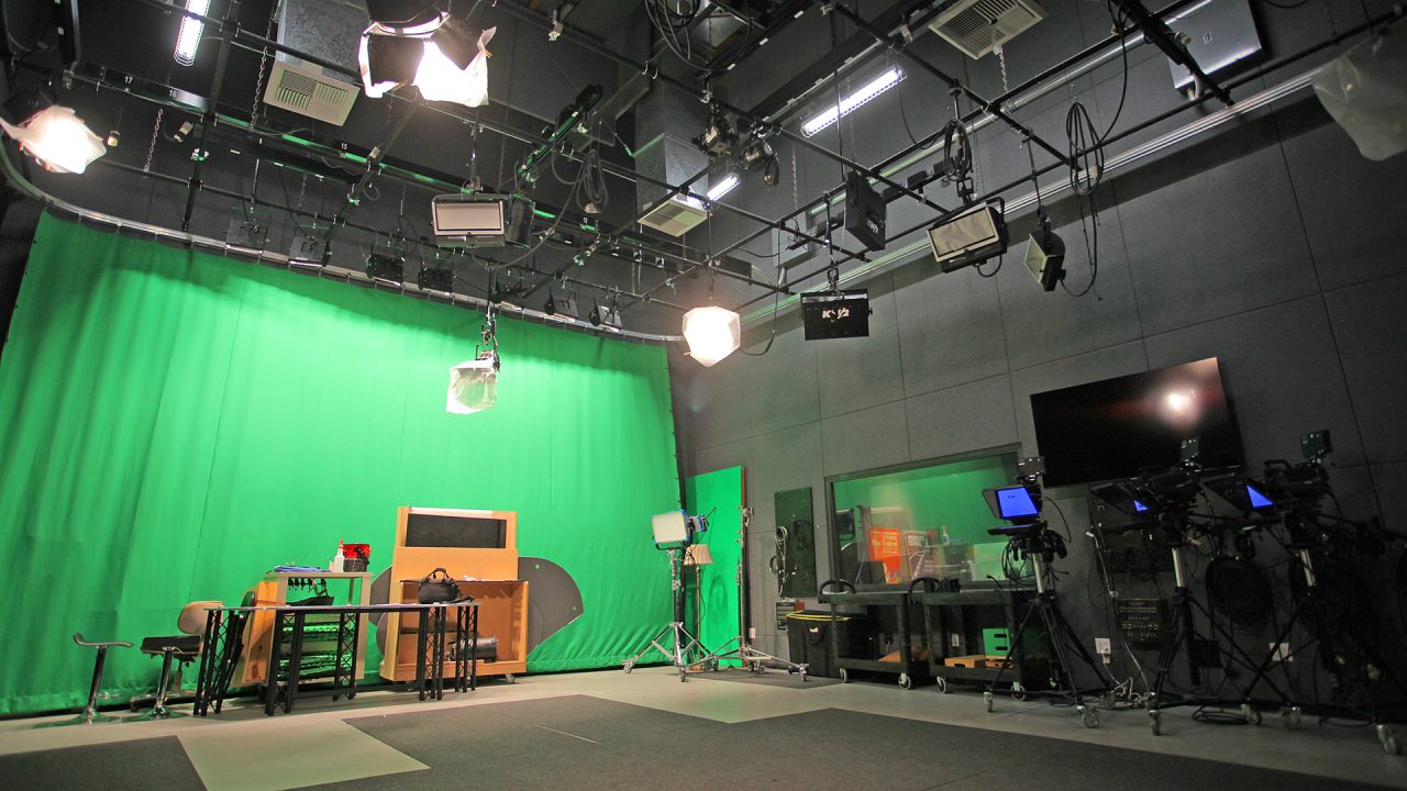 Our main TV studio is a full featured high definition production facility that can accommodate a wide range of production needs from news programming, interviews and dramas.